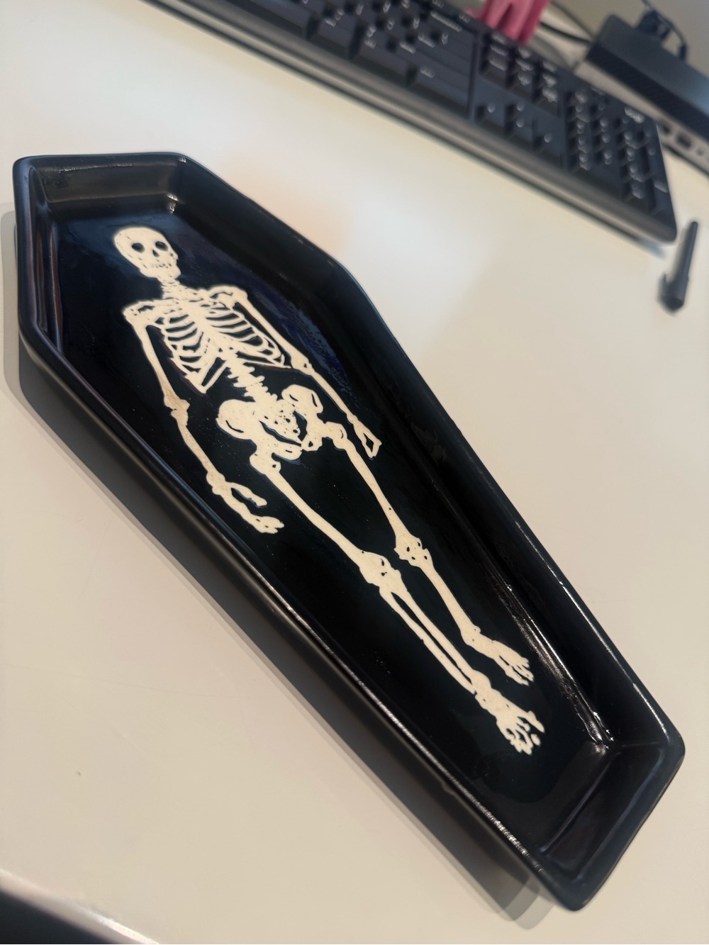 Black Skeleton Coffin Trinket Tray - Home Bath Accessory